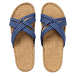 Shangies by Stilov Women#1 Blue Stripes blå sandaler med stribede krydsremme og jutesål
