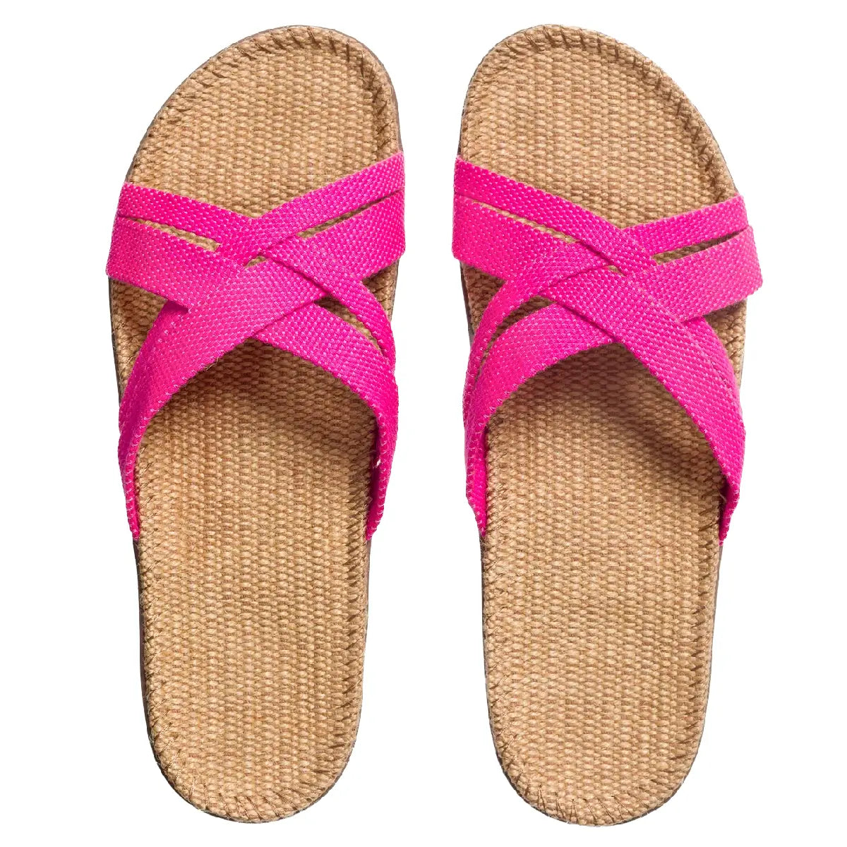 Shangies by Stilov Women#1 Pink Posh rosa sandaler med krydsremme og jutesål