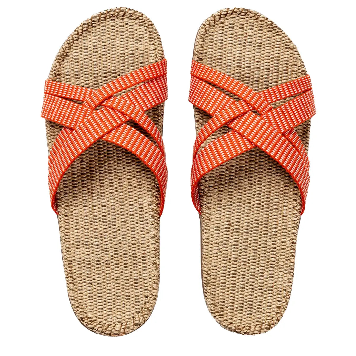 Shangies by Stilov Women#1 Sunset Orange orange sandaler med krydsremme og jutesål