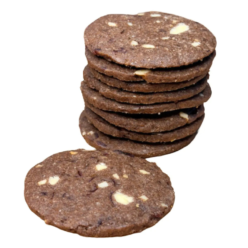 Småkageriet Kakao & Bær Dark Passion småkager med kakao, tranebær, hvid chokolade og mandelsplitter, 150 g