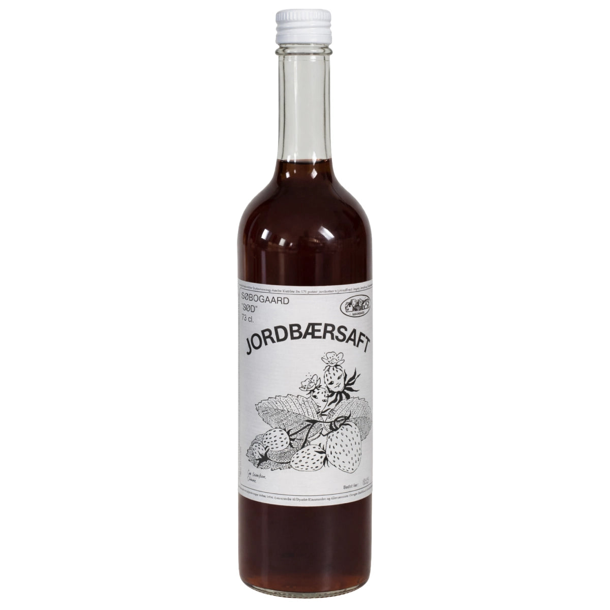 Søbogaard Jordbærsaft 73 cl – økologisk saft til fortynding lavet af økologiske jordbær og rørsukker, klassisk jordbær-saftevand til sommer, lækker med vand eller danskvand samt perfekt i smoothies og som frugtig dressing-base
