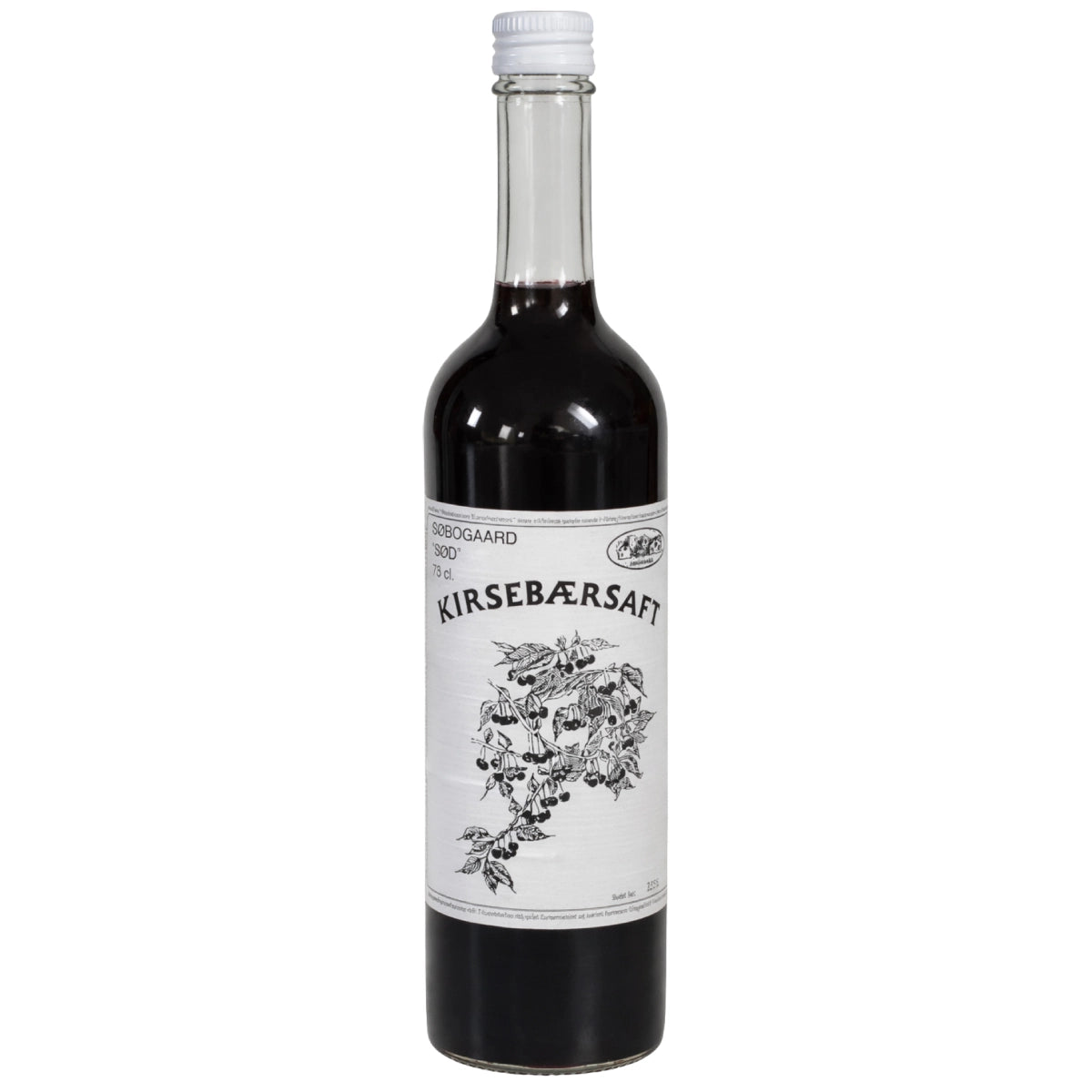 Søbogaard Kirsebærsaft - sød 73 cl – økologisk saft til fortynding lavet på økologiske surkirsebær og rørsukker, fyldig frugtsmag og klassisk sød kirsebærprofil til saftevand, desserter og bagning