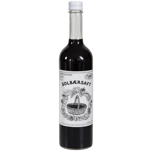 Søbogaard Solbærsaft - sød 73 cl – økologisk solbærsaft til fortynding lavet af økologiske solbær og rørsukker, fyldig og mørk bærsmag med klassisk sødme, perfekt til saftevand med vand, til smoothies og som ingrediens i cocktails og bagværk