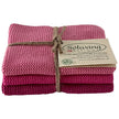 Solwang Design Pink Combi strikkede karklude i rosa nuancer, 3 stk.