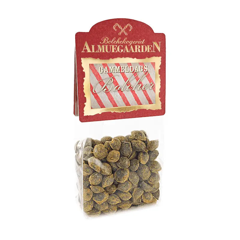 Almuegaarden Spejderhagl bolcher med lakrids og salmiak, 125 g – håndlavede danske bolcher med intens lakridssmag og salmiak, klassisk slik til gave og hygge
