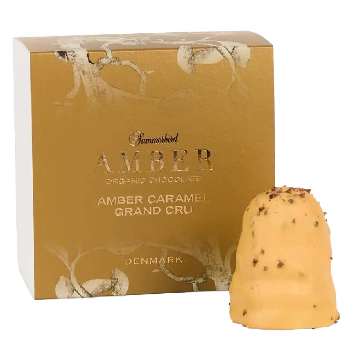 Summerbird Amber Caramel Grand Cru flødebolle med marcipanbund, karamelmarengs og Amber Classic-chokolade, 1 stk.