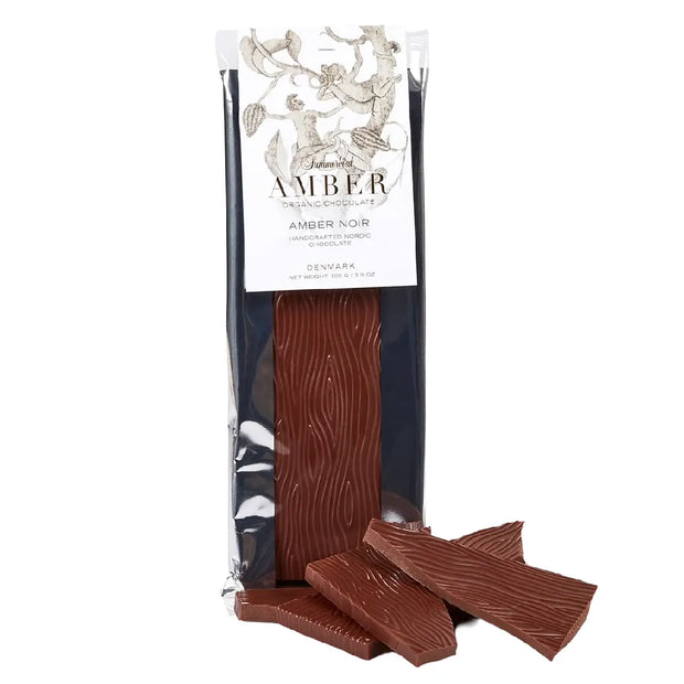 Summerbird Amber Noir 100 g – økologisk Amber (gylden chokolade) 53% med kakaomasse, kakaosmør og mælkepulver, cremet chokoladeplade til kaffe og hygge