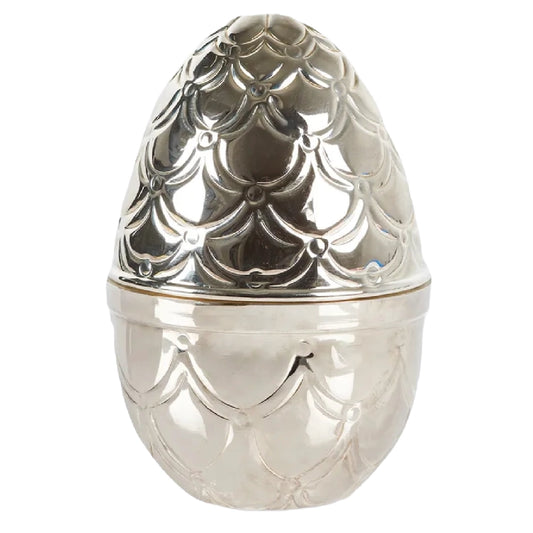 Summerbird Silver Egg Classic 190 g – ikonisk sølvæg med økologiske fyldte chokolader og hånddekorerede chokoladeæg, bl.a. amber, praliné, citron og pistacie