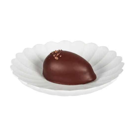 Summerbird Valencia æg 30 g – økologisk påskeæg med mørk chokolade 61%, marcipan og knuste kakaobønner, intens og elegant chokoladesmag