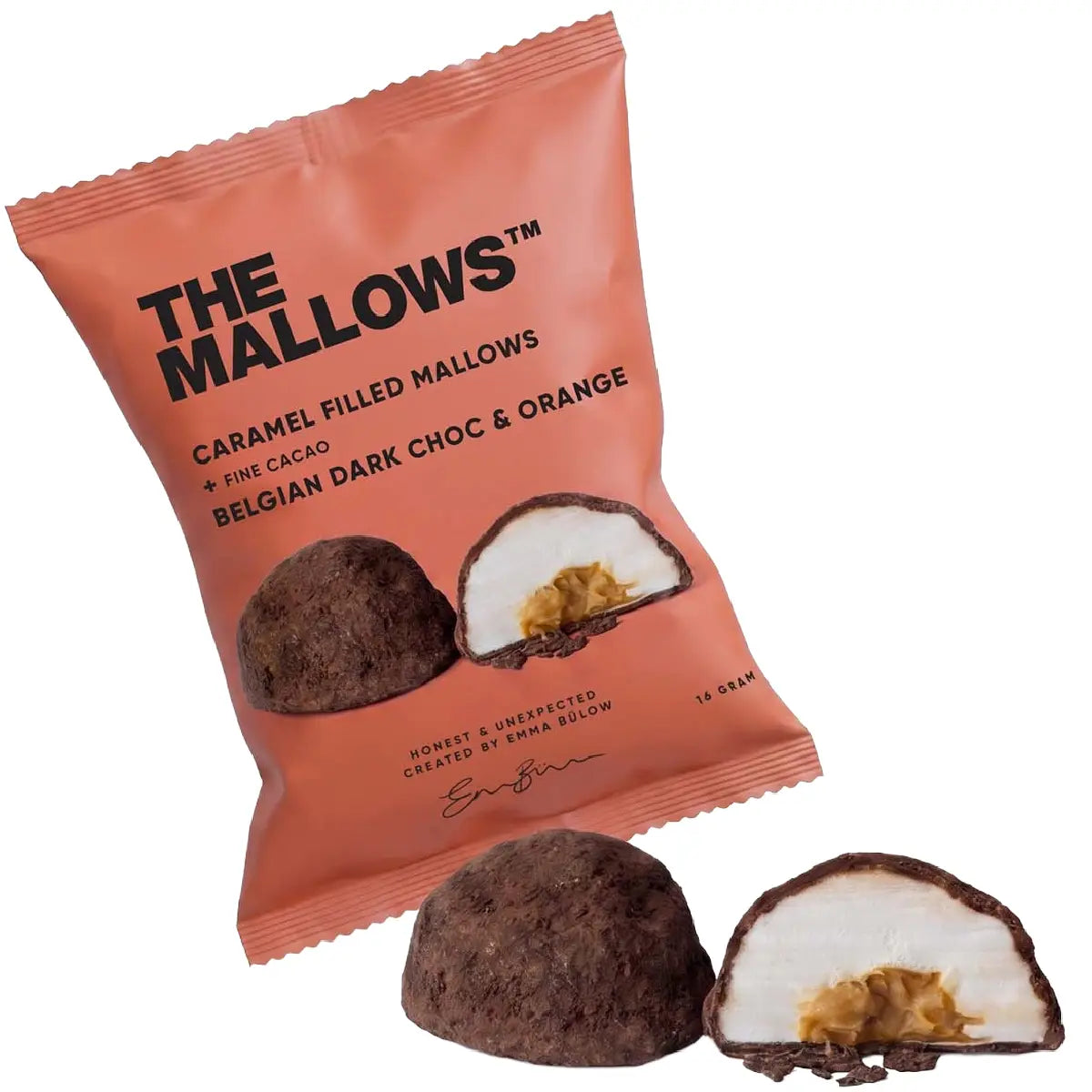 The Mallows Caramel Filled Mallows Dark Choc & Orange 1 stk.