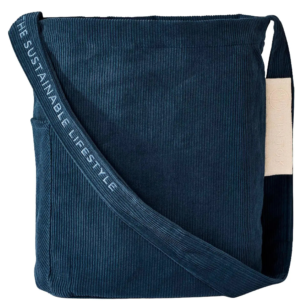 Tintok Mati Corduroy taske i farven Dark Denim af 100 % økologisk bomuld