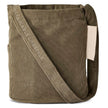 Tintok Mati Corduroy Taske i farven Khaki – slidstærk fløjlstaske/crossbody i 100% økologisk bomuld, GOTS-certificeret, med udvendig og indvendig lomme, indvendigt foer og lang rem med tone-i-tone broderi