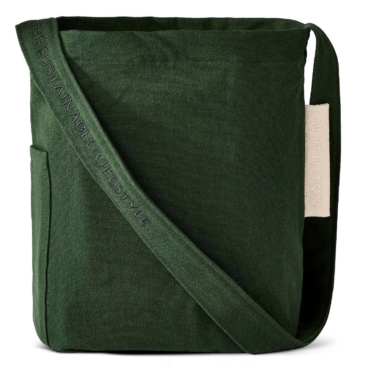 TinTok Mira Canvas Taske Forest Green i økologisk bomuld