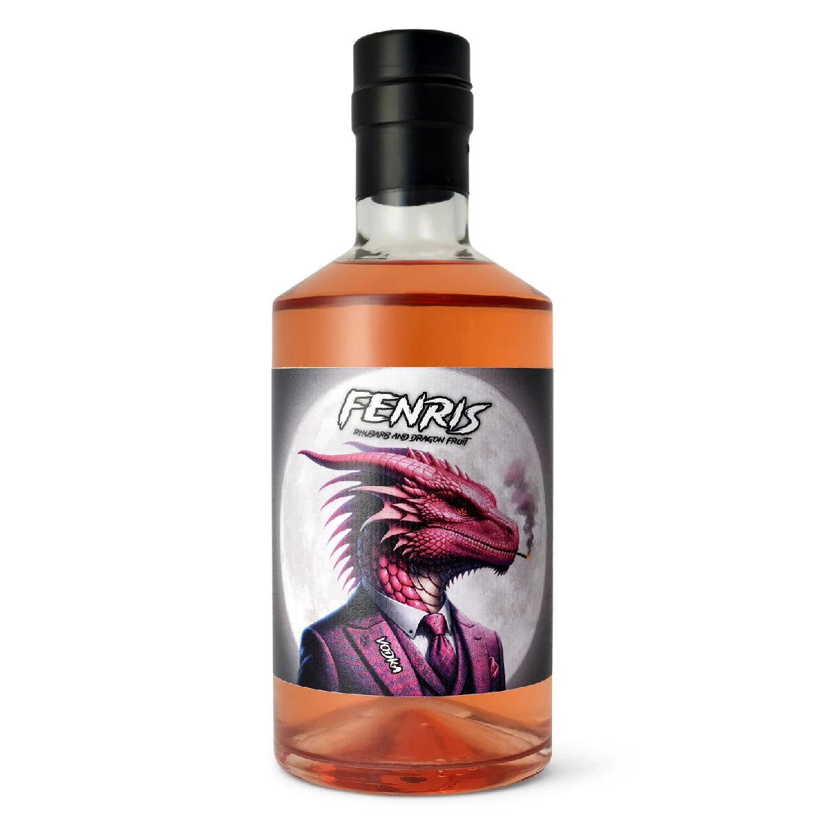 Trolden Fenris Vodka Rhubarb & Dragonfruit 50 cl – dansk premium vodka destilleret i kobberkedler med rabarber, dragefrugt, frisk frugtighed og subtil syrlighed