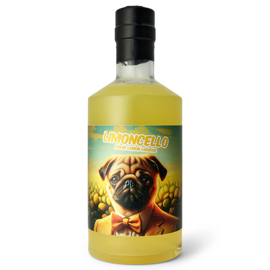 Trolden Limoncello citronlikør 50 cl – dansk limoncello lavet på friske usprøjtede citroner, trukket med frisk citronskal og sødet til perfektion, nydes iskold eller i spritz