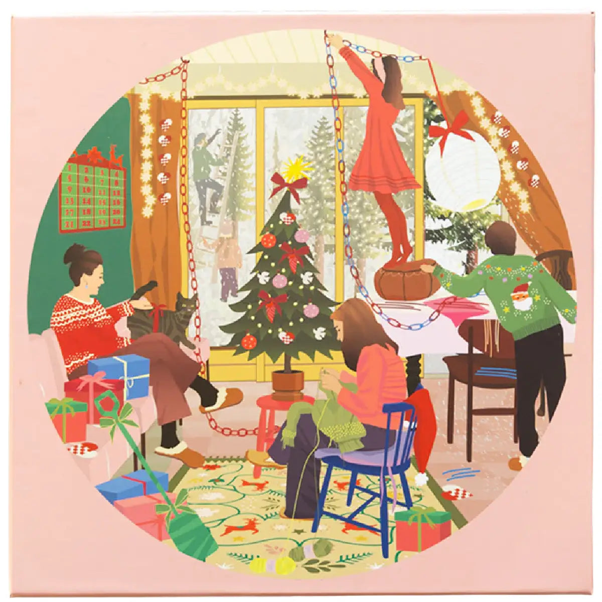 ViSSEVASSE A Day in December rundt julepuslespil med 1.000 brikker og decembermotiv