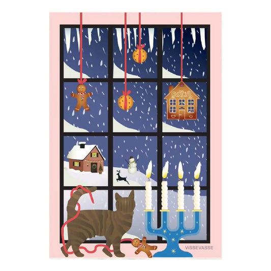 ViSSEVASSE CHRISTMAS WINDOW minikort med stemningsfuldt julemotiv
