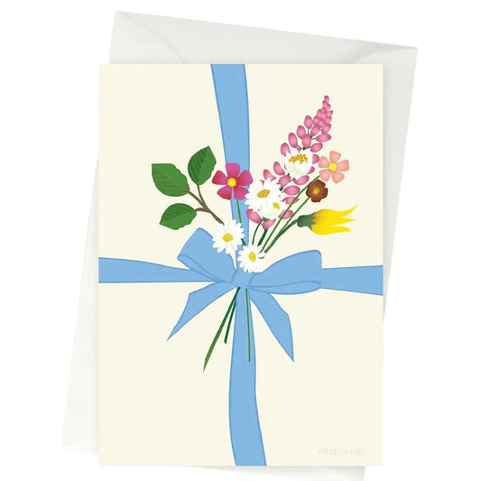 ViSSEVASSE GIFT White Wrapping kort A6 med gaveillustration og kuvert