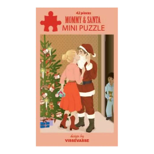 ViSSEVASSE MOMMY AND SANTA mini puslespil med hyggeligt julemotiv