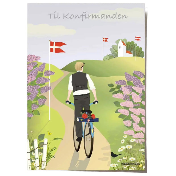 ViSSEVASSE Til konfirmanden drengen minikort i A7-format