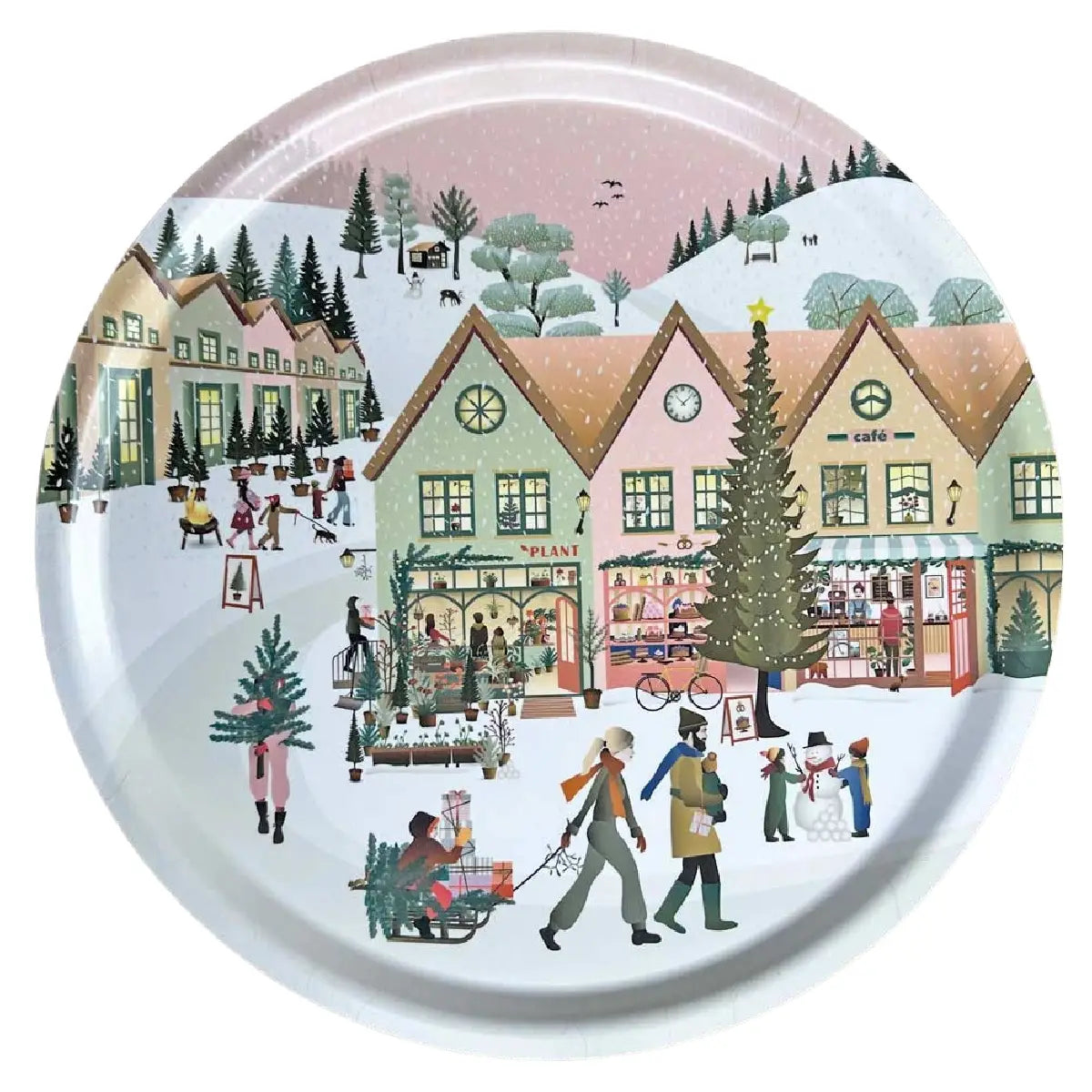 ViSSEVASSE White Christmas stor rund julebakke Ø 38 cm