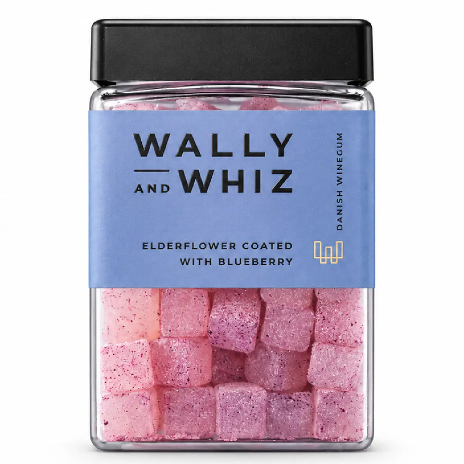 Wally and Whiz Hyldeblomst med Blåbær 240 g vingummi med blåbærpulver