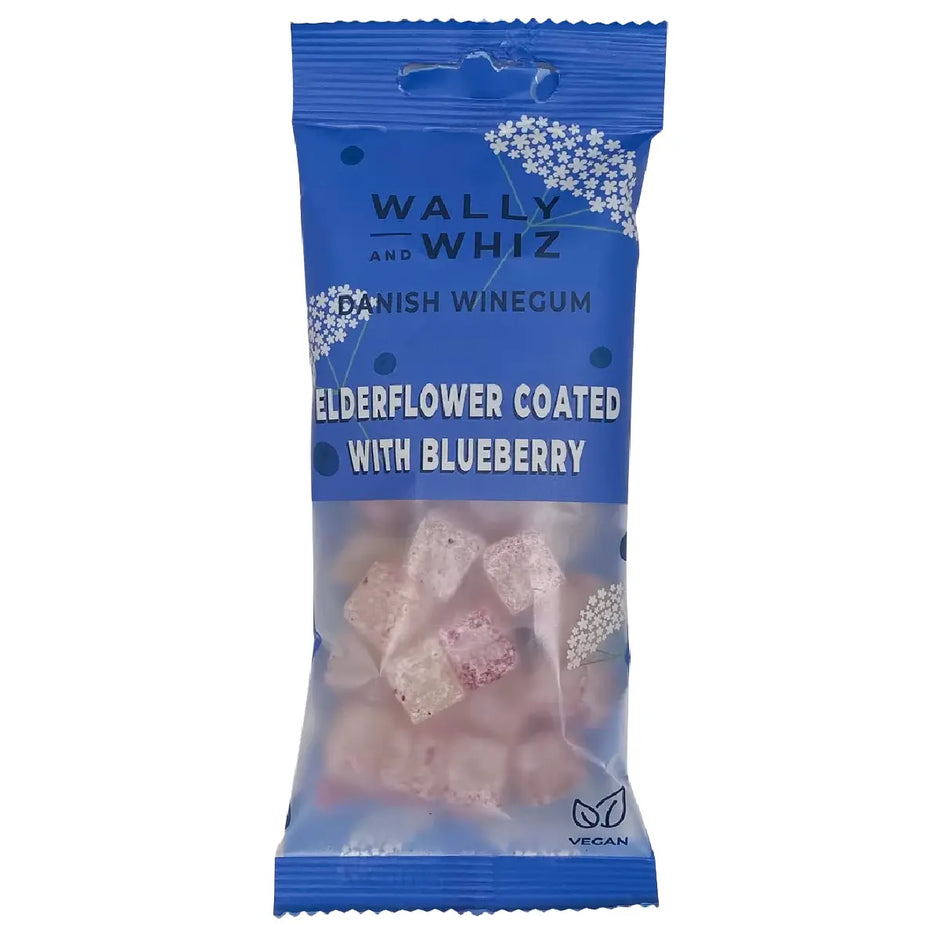 Wally and Whiz Hyldeblomst med Blåbær 56 g vingummi med blåbær