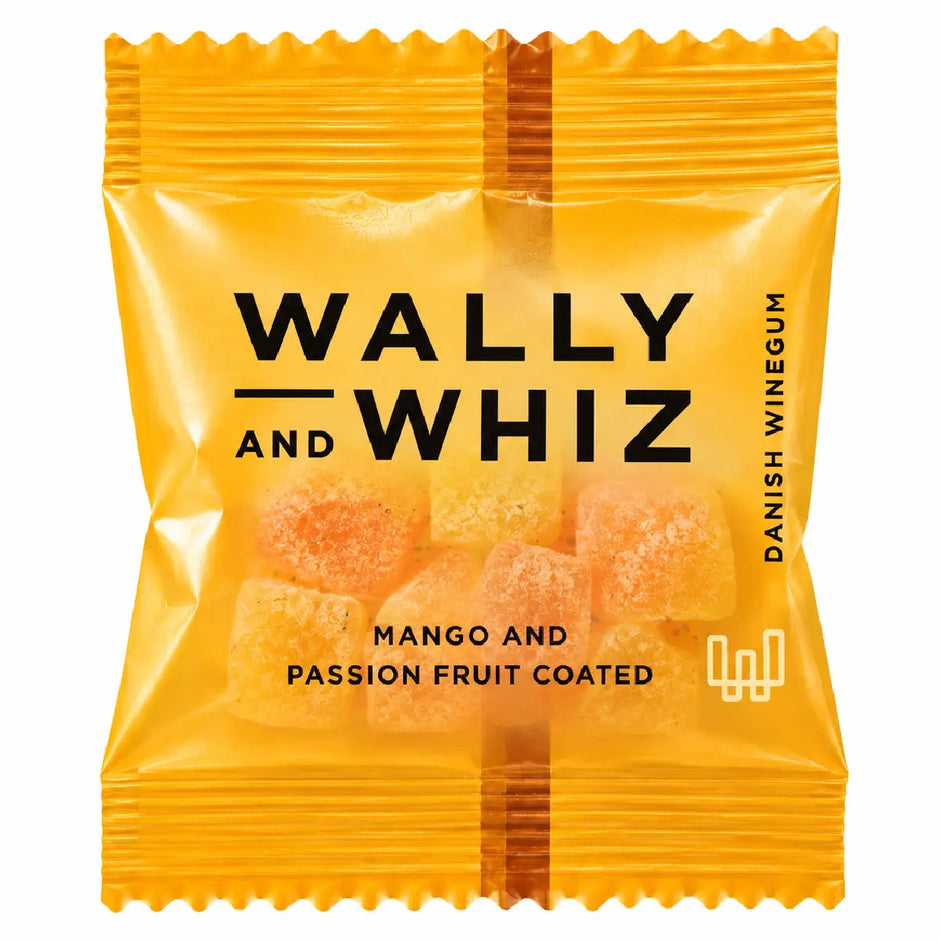 Wally and Whiz Mango med Passionsfrugt 11 g gourmetvingummi med passionsfrugtpulver