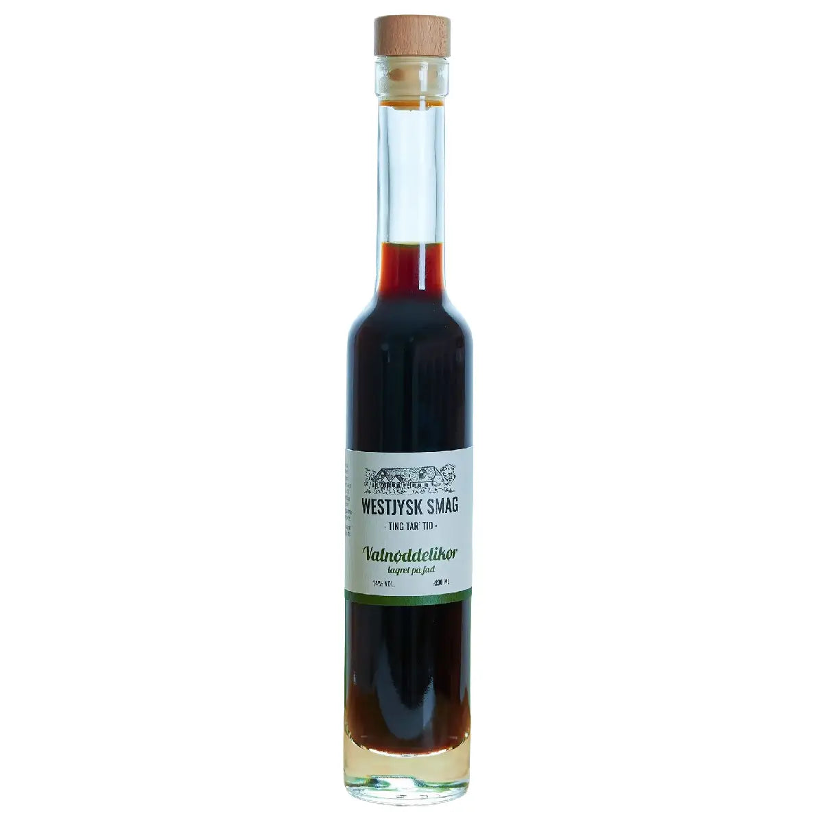 Westjysk Smag Valnøddelikør på lokale valnødder, lagret på bourbonfad, 20 cl