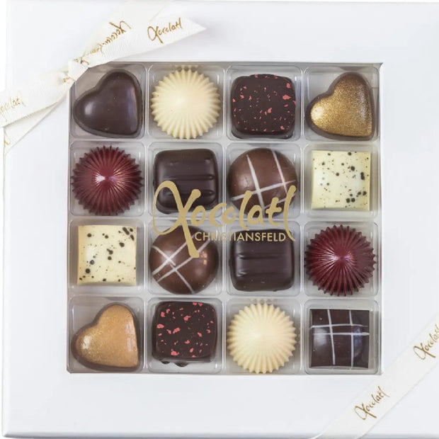 Xocolatl Christiansfelder Star 16 140 g med seksten fyldte chokolader