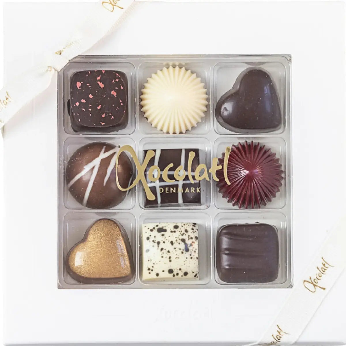 Xocolatl Christiansfelder Star 9 80 g med ni fyldte chokolader