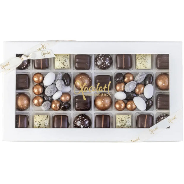 Xocolatl Christmas Double Selection 340 g med fyldte chokolader og dragé