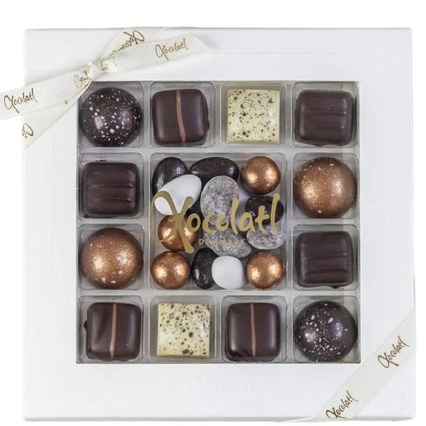 Xocolatl Christmas Selection 170 g med fyldte chokolader og dragé