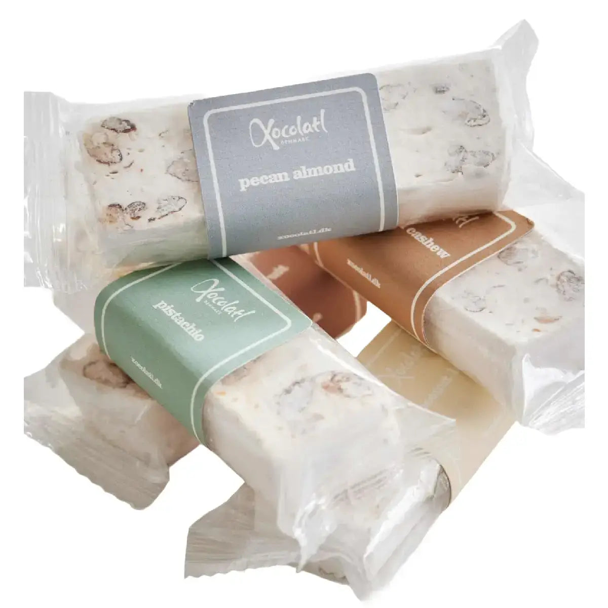 Xocolatl Salted Caramel Cashew fransk nougat 50 g med cashewnødder, karamel og havsalt