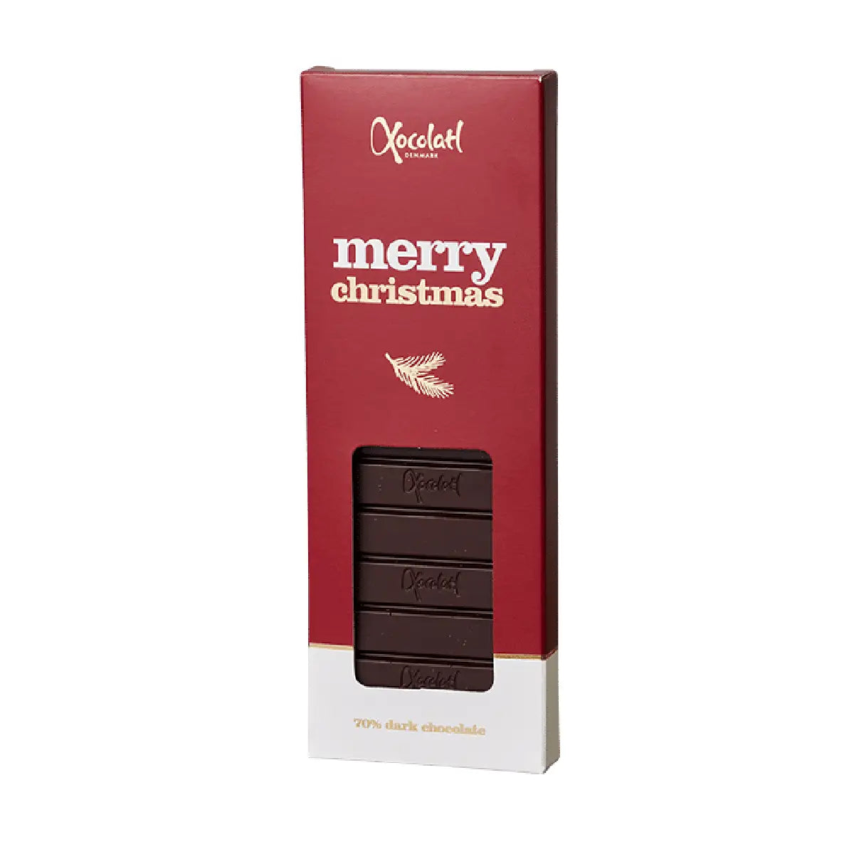 Xocolatl Merry Christmas Red 50 g med mørk chokolade