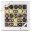 Xocolatl Premier Cru 25 230 g – gaveæske med 25 fyldte chokolader med karamel, lakrids/salmiak, citrus og pebermynte, lavet med fløde og smør samt mandler og hasselnødder, opbevaring 15–18 grader