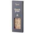 Xocolatl Thank You hvid chokolade med lakridsgranulat, gaveklar chokoladeplade med sød og cremet lakridssmag, 50 g