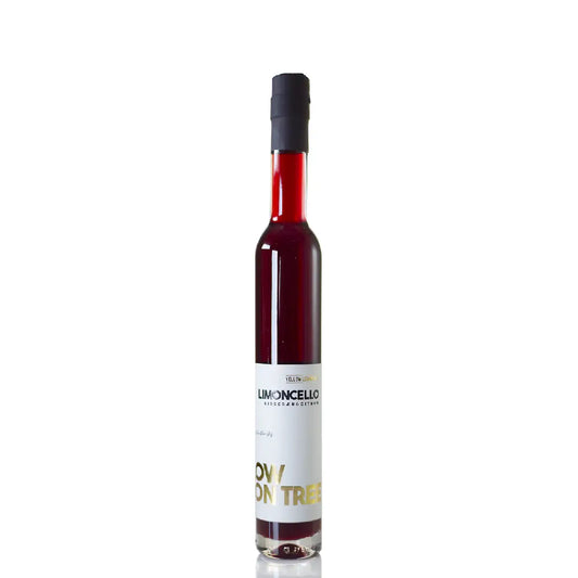 Yellow Lemon Tree Limoncello Kirsebær Christmas Edition – frugtig limoncello med solmodne citroner og søde kirsebær, 35 cl, 20% vol., perfekt til spritz med prosecco og danskvand