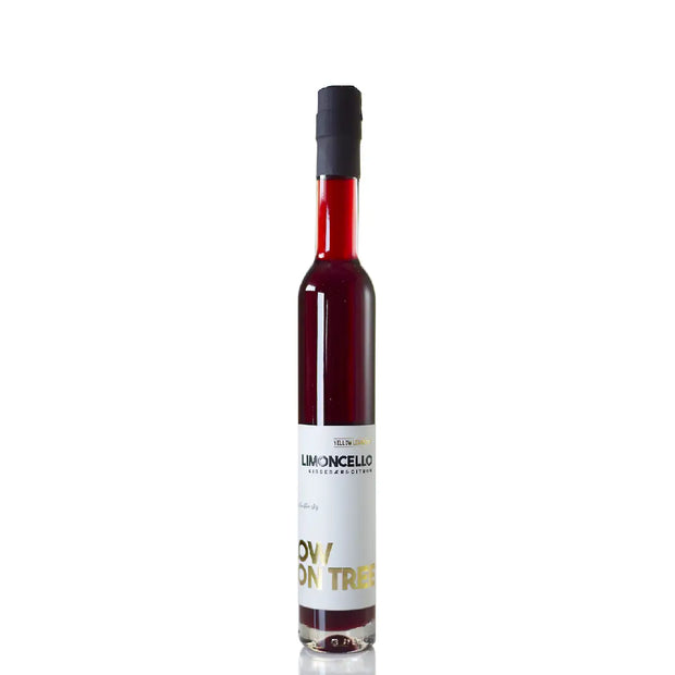 Yellow Lemon Tree Limoncello Kirsebær Christmas Edition – frugtig limoncello med solmodne citroner og søde kirsebær, 35 cl, 20% vol., perfekt til spritz med prosecco og danskvand