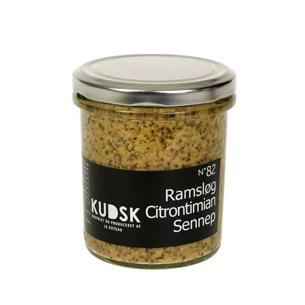 KUDSK Nr.82 Ramsløg Timian Sennep med gule og brune sennepsfrø og tørrede urter, 300 g