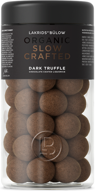 Lakrids by Bülow DARK TRUFFLE 265 g med økologisk Slow Crafted lakrids, mørk chokolade, mælkechokolade og kakaopulver